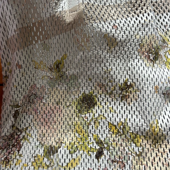 Anthropologie Floral leather Mesh Tote Bag - Picture 2 of 4